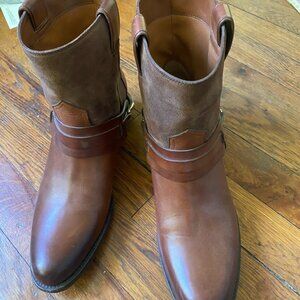 Sartore Leather Cowboy Ankle Boots Size 8 Womens